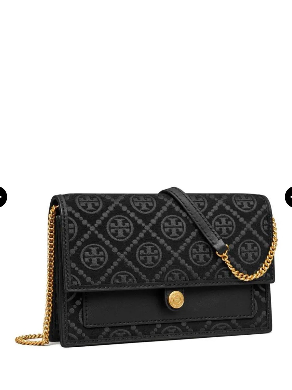 Tory Burch Black T Monogram-Jacquard Shoulder bag